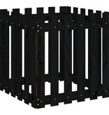 VidaXL Plantenbak met hekontwerp 60x60x60 cm massief grenenhout zwart
