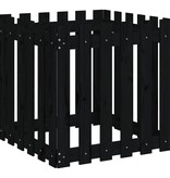 VidaXL Plantenbak met hekontwerp 60x60x60 cm massief grenenhout zwart