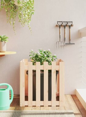 VidaXL Plantenbak met hekontwerp 60x60x60 cm massief grenenhout