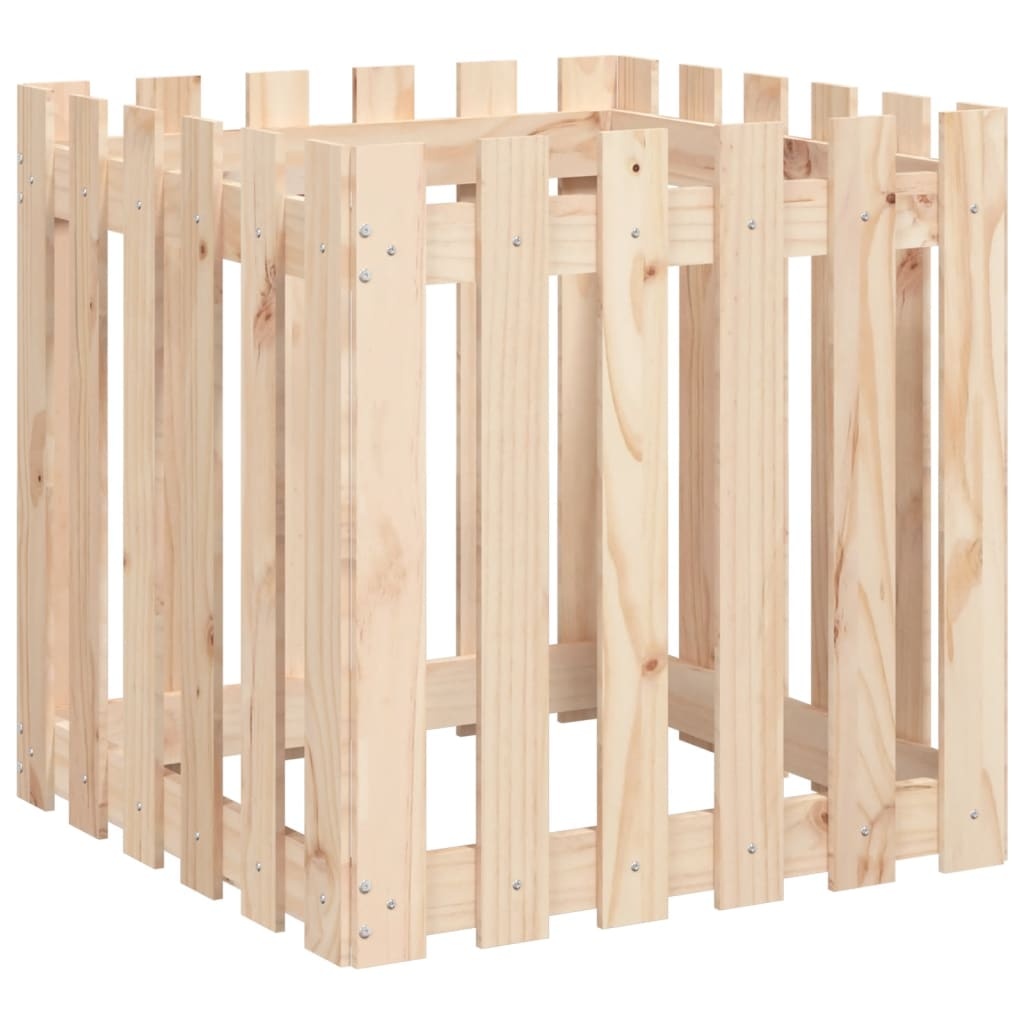 VidaXL Plantenbak met hekontwerp 60x60x60 cm massief grenenhout