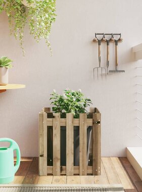 VidaXL Plantenbak met hekontwerp 50x50x50 cm geïmpregneerd grenenhout