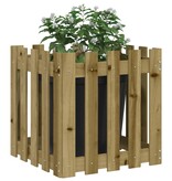VidaXL Plantenbak met hekontwerp 50x50x50 cm geïmpregneerd grenenhout