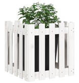 VidaXL Plantenbak met hekontwerp 50x50x50 cm massief grenenhout wit