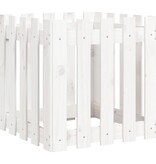 VidaXL Plantenbak met hekontwerp 50x50x50 cm massief grenenhout wit