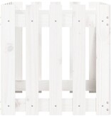 VidaXL Plantenbak met hekontwerp 50x50x50 cm massief grenenhout wit