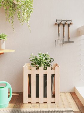 VidaXL Plantenbak met hekontwerp 50x50x50 cm massief grenenhout