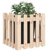 VidaXL Plantenbak met hekontwerp 50x50x50 cm massief grenenhout