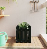 VidaXL Plantenbak met hekontwerp 40x40x40 cm massief grenenhout zwart
