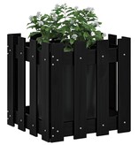 VidaXL Plantenbak met hekontwerp 40x40x40 cm massief grenenhout zwart