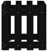 VidaXL Plantenbak met hekontwerp 40x40x40 cm massief grenenhout zwart