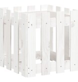 VidaXL Plantenbak met hekontwerp 40x40x40 cm massief grenenhout wit