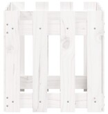 VidaXL Plantenbak met hekontwerp 40x40x40 cm massief grenenhout wit