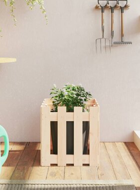 VidaXL Plantenbak met hekontwerp 40x40x40 cm massief grenenhout