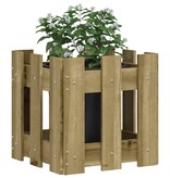 VidaXL Plantenbak met hekontwerp 30x30x30 cm geïmpregneerd grenenhout