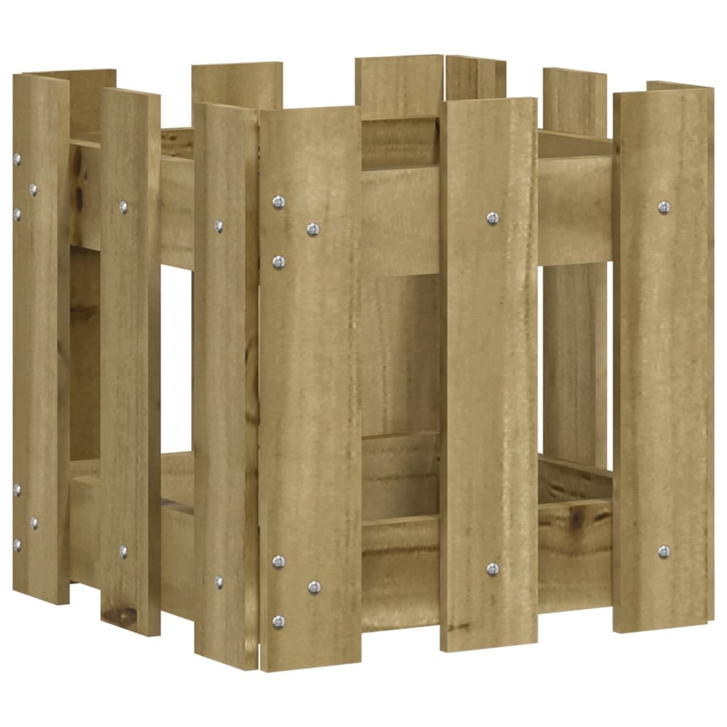 VidaXL Plantenbak met hekontwerp 30x30x30 cm geïmpregneerd grenenhout