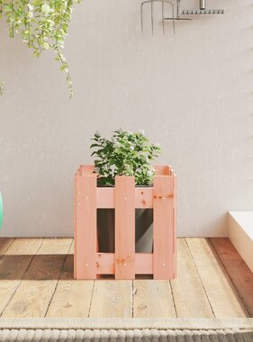VidaXL Plantenbak met hekontwerp 30x30x30 cm massief dougashout