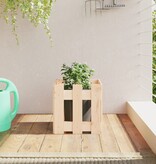 VidaXL Plantenbak met hekontwerp 30x30x30 cm massief grenenhout