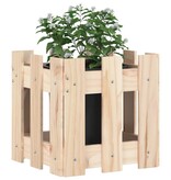 VidaXL Plantenbak met hekontwerp 30x30x30 cm massief grenenhout
