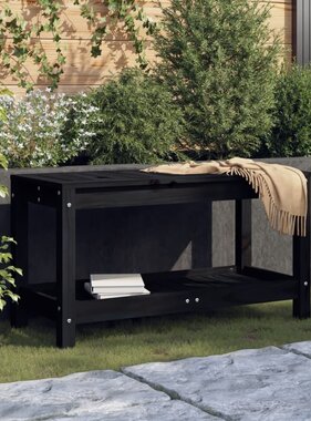 VidaXL Tuinbank 82,5x35x45 cm massief grenenhout zwart