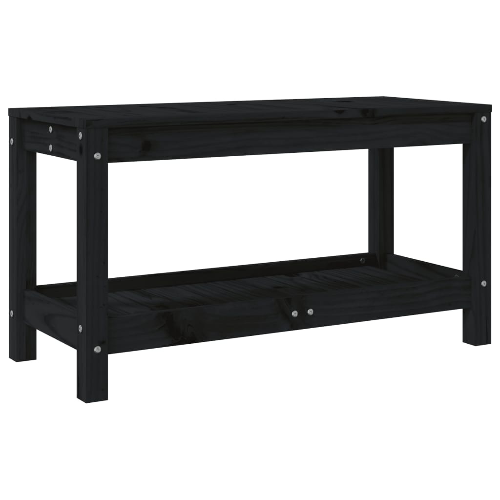 VidaXL Tuinbank 82,5x35x45 cm massief grenenhout zwart