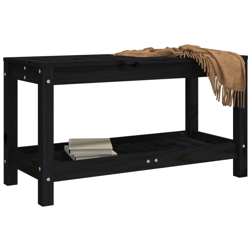 VidaXL Tuinbank 82,5x35x45 cm massief grenenhout zwart
