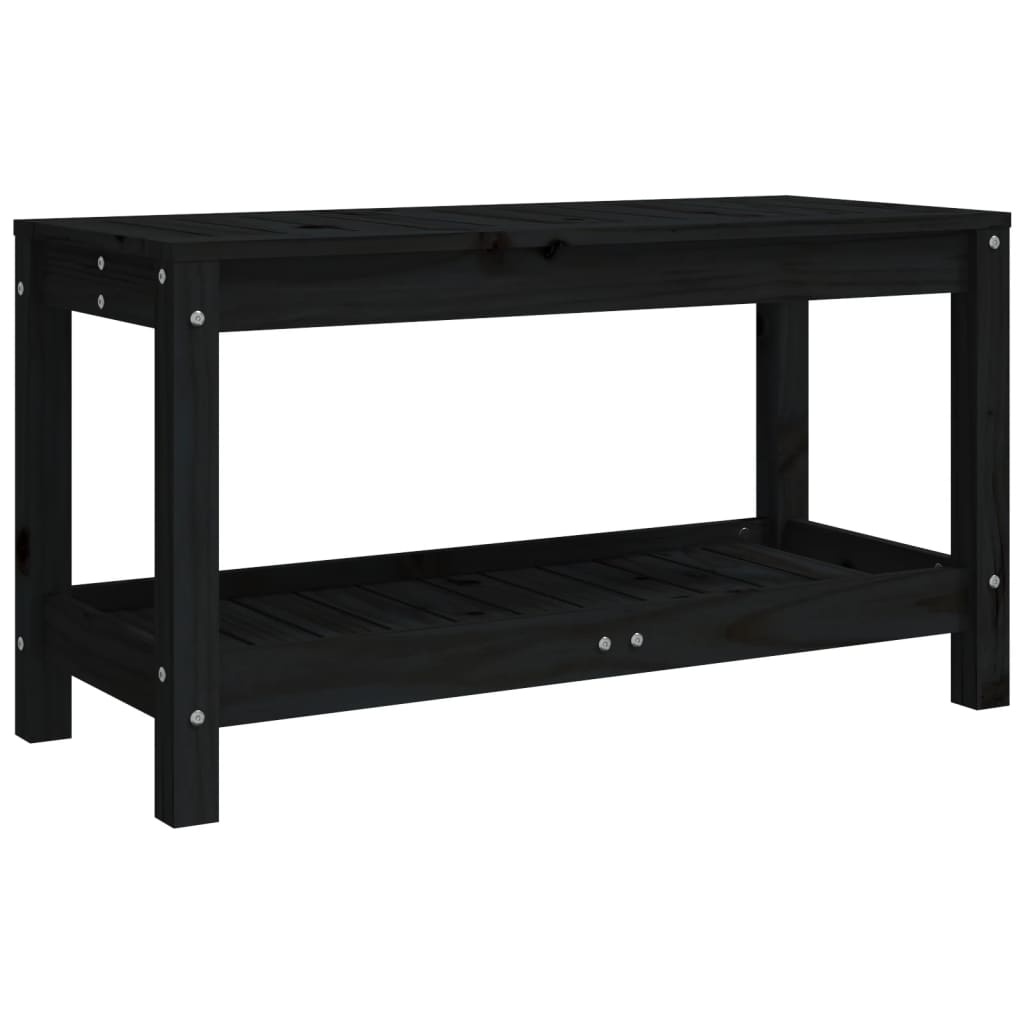 VidaXL Tuinbank 82,5x35x45 cm massief grenenhout zwart