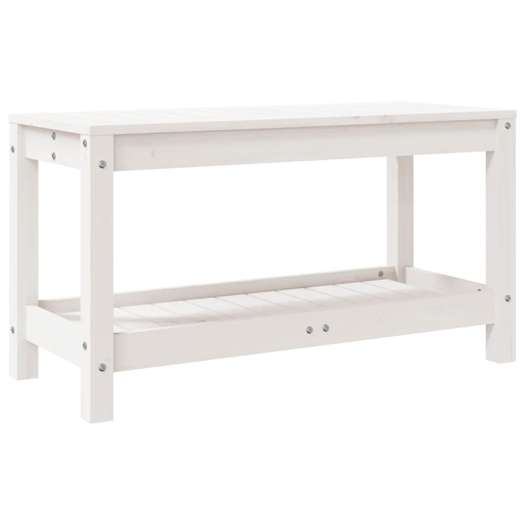 VidaXL Tuinbank 82,5x35x45 cm massief grenenhout wit