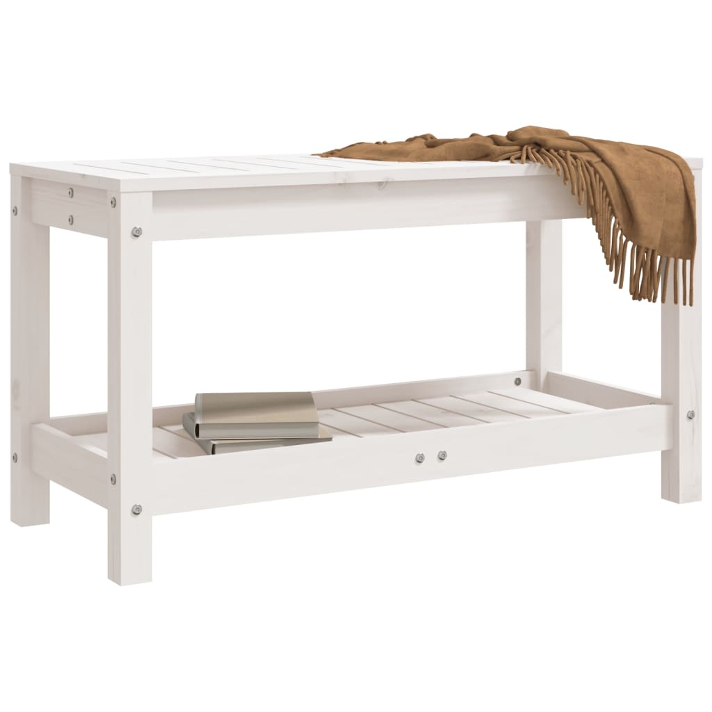 VidaXL Tuinbank 82,5x35x45 cm massief grenenhout wit