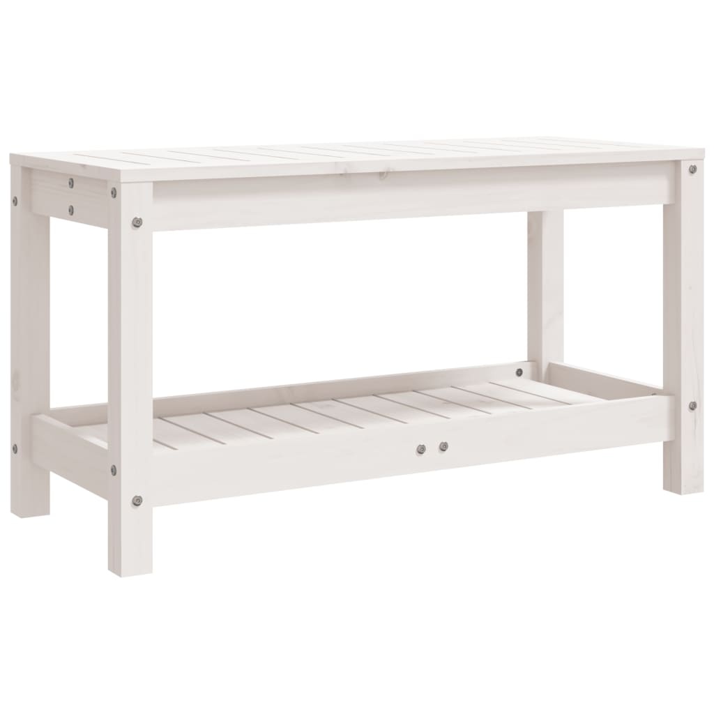 VidaXL Tuinbank 82,5x35x45 cm massief grenenhout wit