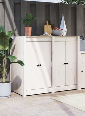 VidaXL Kastdeurtjes voor buitenkeuken 2 st 50x9x82 cm grenenhout wit