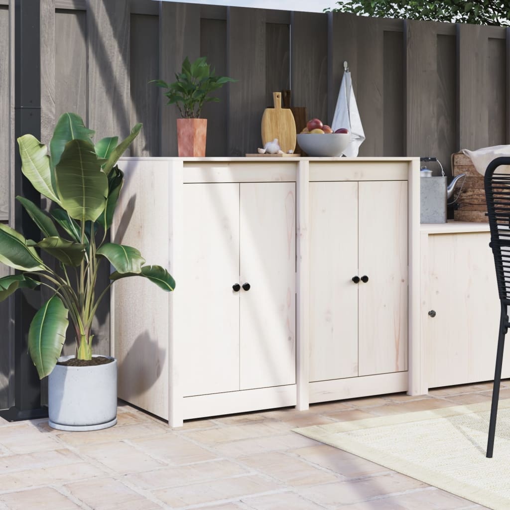 VidaXL Kastdeurtjes voor buitenkeuken 2 st 50x9x82 cm grenenhout wit
