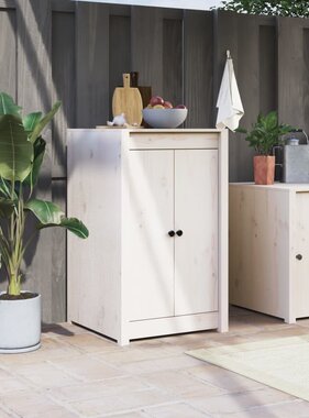 VidaXL Kastdeurtjes voor buitenkeuken 50x9x82 cm grenenhout wit