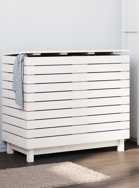 VidaXL Wasmand 88,5x44x76 cm massief grenenhout wit