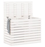 VidaXL Wasmand 88,5x44x66 cm massief grenenhout wit