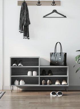 VidaXL Schoenenkast 102x36x60 cm bewerkt hout sonoma grijs