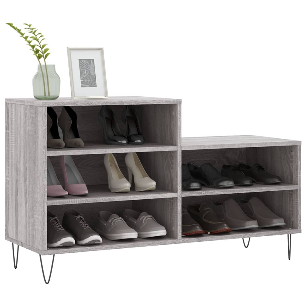 VidaXL Schoenenkast 102x36x60 cm bewerkt hout sonoma grijs