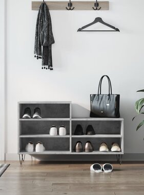 VidaXL Schoenenkast 102x36x60 cm bewerkt hout betongrijs