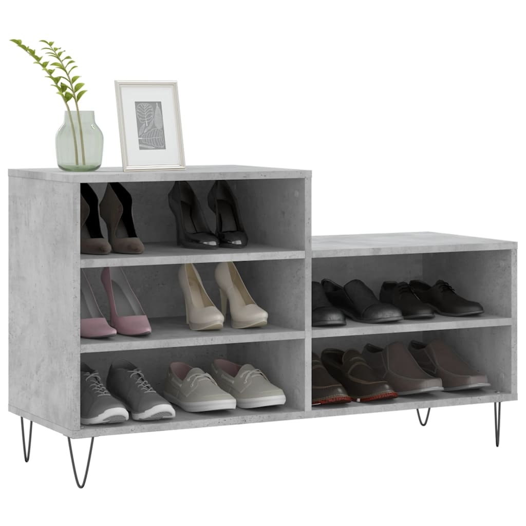 VidaXL Schoenenkast 102x36x60 cm bewerkt hout betongrijs