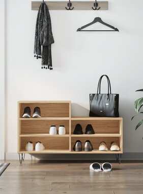 VidaXL Schoenenkast 102x36x60 cm bewerkt hout sonoma eikenkleurig