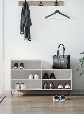 VidaXL Schoenenkast 102x36x60 cm bewerkt hout hoogglans wit