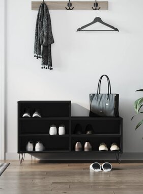 VidaXL Schoenenkast 102x36x60 cm bewerkt hout zwart