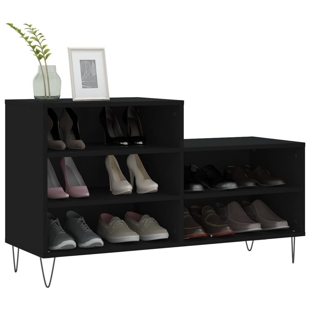 VidaXL Schoenenkast 102x36x60 cm bewerkt hout zwart