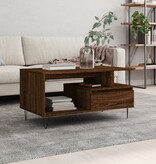 VidaXL Salontafel 90x49x45 cm bewerkt hout bruineiken