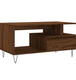 VidaXL Salontafel 90x49x45 cm bewerkt hout bruineiken