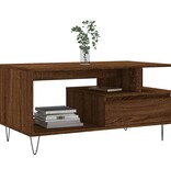 VidaXL Salontafel 90x49x45 cm bewerkt hout bruineiken