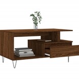 VidaXL Salontafel 90x49x45 cm bewerkt hout bruineiken