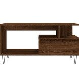 VidaXL Salontafel 90x49x45 cm bewerkt hout bruineiken