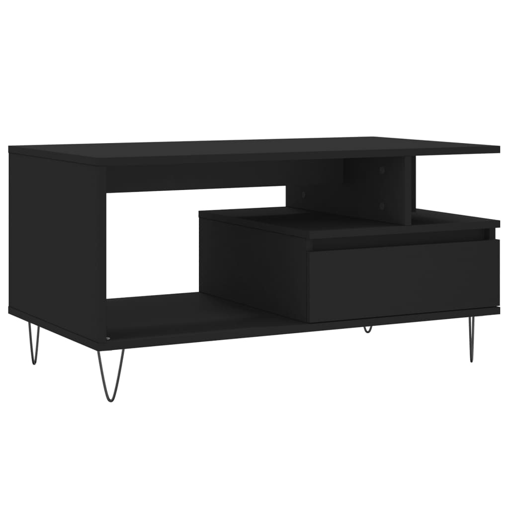 VidaXL Salontafel 90x49x45 cm bewerkt hout zwart