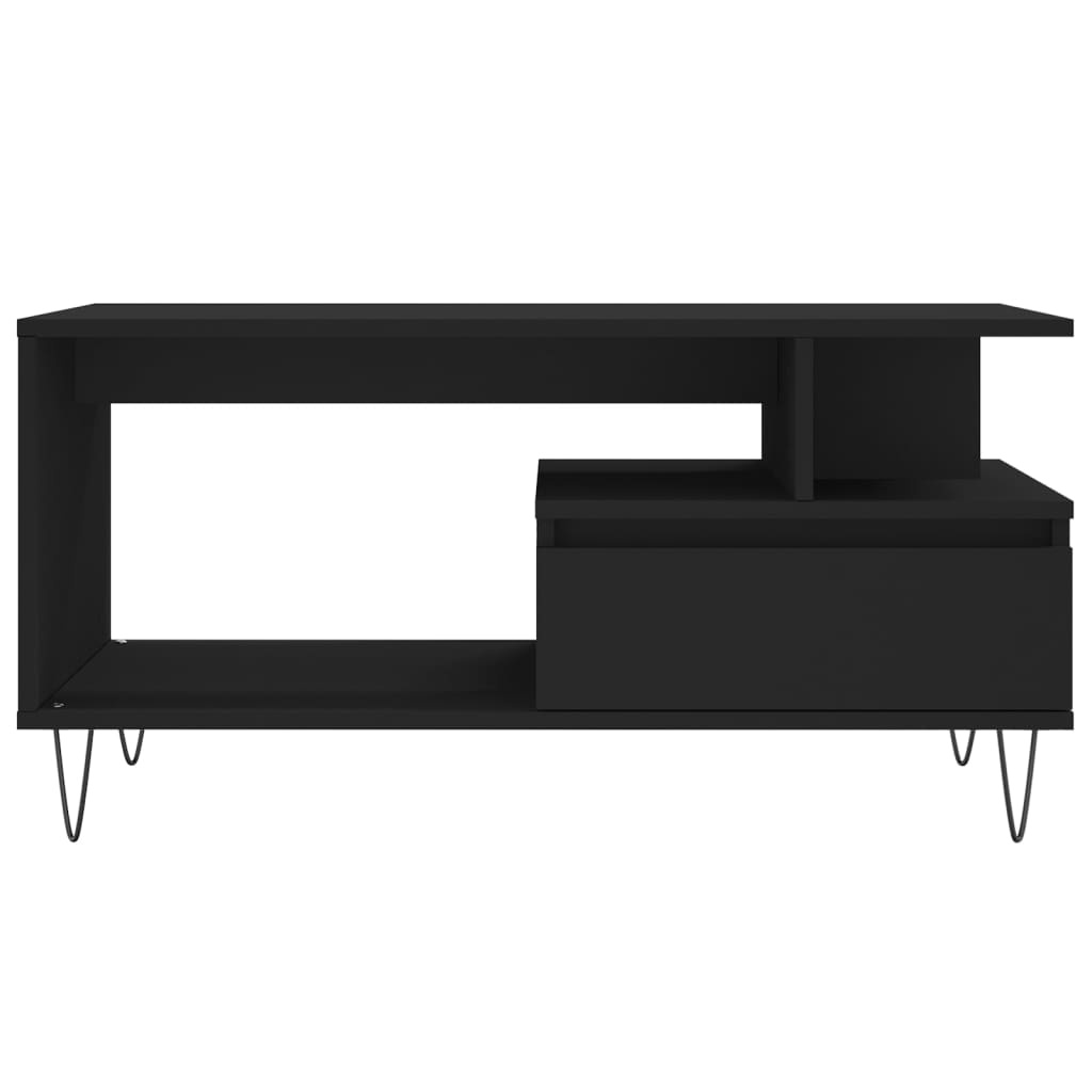 VidaXL Salontafel 90x49x45 cm bewerkt hout zwart