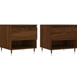 VidaXL Salontafels 2 st 50x46x50 cm bewerkt hout bruin eikenkleur